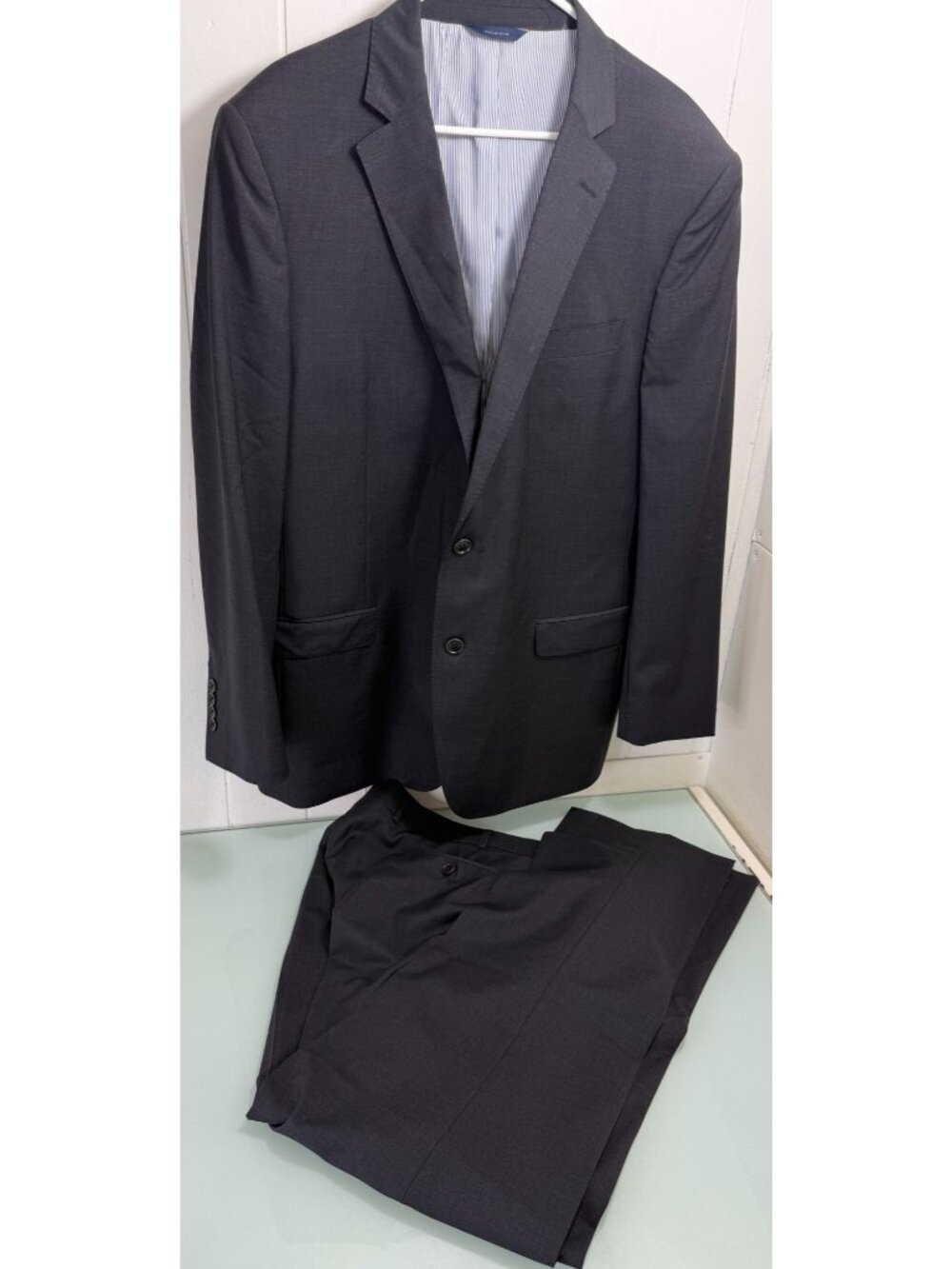 Brooks Brothers Explorer Madison Fit 2 Pc Suit 46L Blazer 40X32 Pants Charcoal